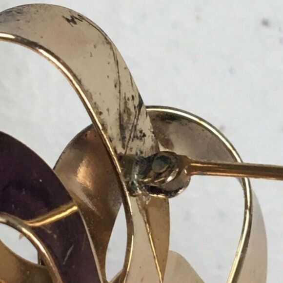 Estate Vintage Napier Gold Plated Sterling Silver Bow Brooch Signed 22g 925 - Picture 7 of 8